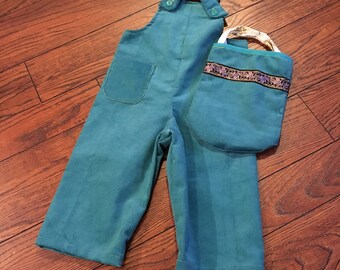 Child's Size 2 Overalls and Purse