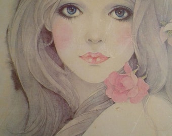 RARE Artist Vintage Used 1981 Mira Fujita (Mirano) Grafting Notebook,Binder, school, art supply, New Wave, Illustrated, Big Eyed Art