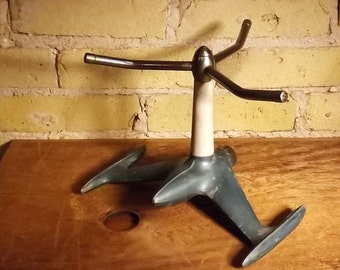 Vintage Lawn Sprinkler, Airplane Design Cast Metal Base, Aerodynamic, Mid Century Modern, Sputnik Era Retro