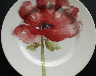 Red poppy plate | Etsy Red poppy plate | Etsy