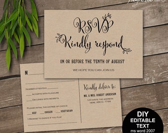 floral rsvp postcard template wedding rsvp response card