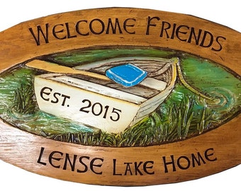 Lake Sign Personalized with Name and Phrase-Large Size