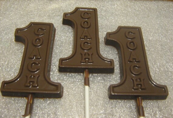 Number One Coach lollipop suckers party favors sports