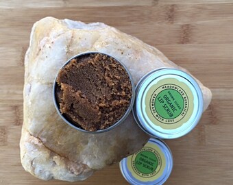 Vegan Lip Scrub - Vanilla + Brown Sugar | Organic Lip Polish | Natural Lip Exfoliant | Sugar Scrub for Lips
