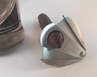 Cigar Cutter with Free Engraving, Custom Tear Drop Shaped Stainless Steel Cigar Clip Tobacco Accessory Personalized