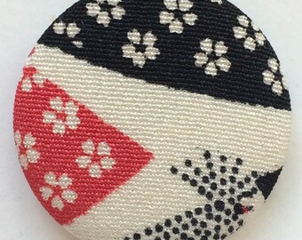 Three vintage kimono covered buttons