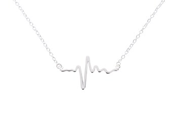 Electrocardiogram EKG Rhythm, Heart Beat Necklace, Gift for Doctor, Nurse Necklace, Gift for Paramedic EMT, Medical Gift, Pre-Med Gift