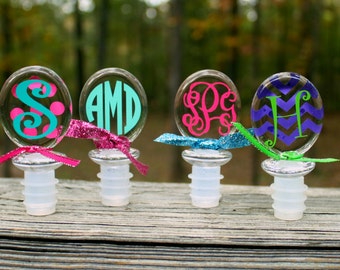 Monogrammed Wine Bottle Stopper, Personalized Wine Stopper, Wine Lover Gift, Bottle Stopper