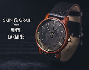 Wooden Watch, Engraved Watch, Wood Watch, Wood Watch men, Mens wood Watch, Wooden Watches for men, Engraved Wooden Watch, Carmine