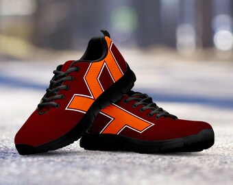 Virginia Tech Hokies Fan Custom Black Unofficial Shoes/Sneakers/Trainers - Ladies, Mens, Kids Sizes