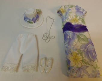 OOAK DOLL Outfit Organdy Dress for 1/6Custom Doll Obitsudoll27