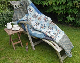 Goose chase hand quilted patchwork quilt