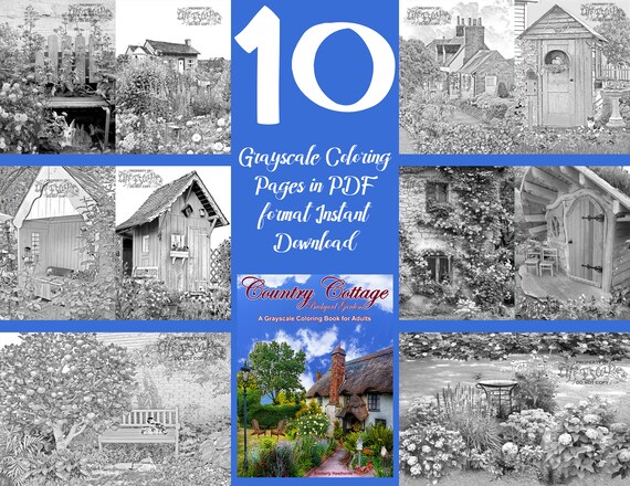 Coloring Pages From Adult Book Country Cottage
