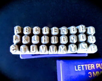 1/8" Alphabet Metal Stamping Set with "&" Symbol by Eurotool 3mm Set - Metal Stamps - Letter Stamps