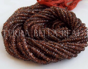 13" strand AAA ANDALUSITE faceted gem stone rondelle beads 2.5mm - 3mm brown