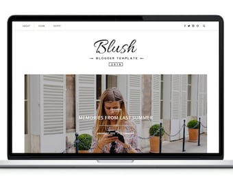 Premade Blogger Template- Blush Responsive Blog Theme