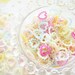 100 pcs Pearly Heart Pearl Flakes/Gems/Rhinestones (11mm) Mixed Colors PA011