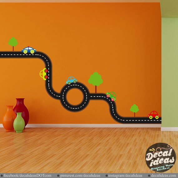 CarTrack wall decals Baby Boy Nursery Wall Decals Car wall