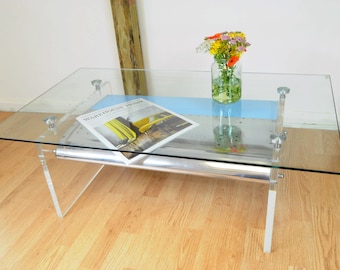 Acrylic Wing Coffee Table is Upcycled from decommissioned Boeing 757 wing leading edge flap