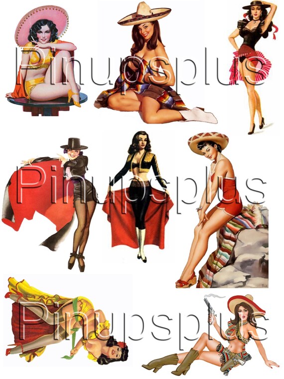 Rockabilly Mexican Pin Up Pinup Girl Latina Waterslide Decal