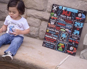 Thomas the Train Chalkboard/Milestone Birthday Poster the train Sign/Thomas and Friends birthday chalkboard/Milestone Birthday/ Thomas