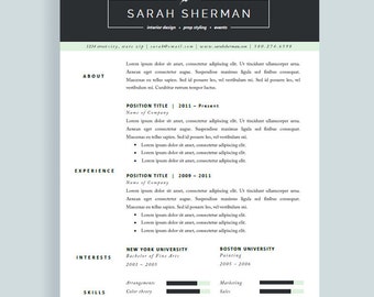 Professional Resume Template and Cover Letter for Word and