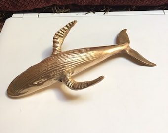 Brass Whale Paperweight