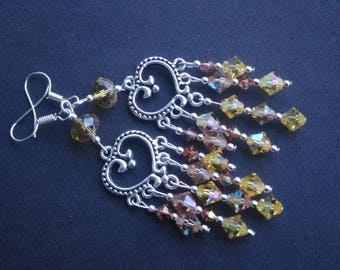 Silver sunny yellow earrings