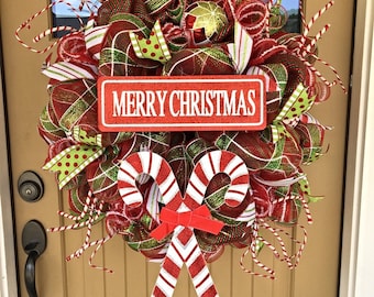 Christmas Wreath ~ Christmas Deco Mesh Wreath