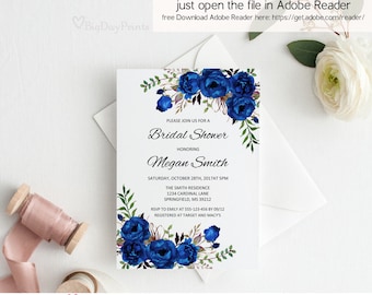 Royal Blue Invite Etsy