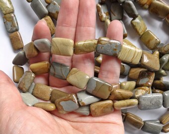 Rocky Butte Picture Jasper 10x14 mm Rectangles One strand M1004