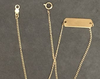 Vintage 14Kt Gold Chain Ankle Bracelet Anklet 10" 1.1 gram Costume Jewelry