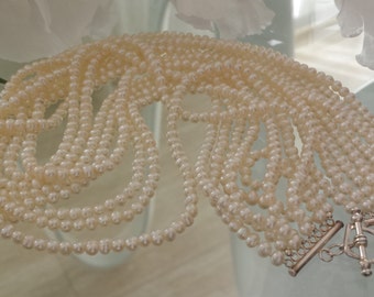 8 strand White Pearl Necklace