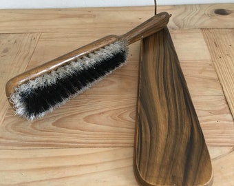 Vintage 1950's - 60's Wooden Wall Hanging Clothes Brush 10" / 25cm Long
