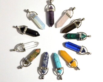 Crystal Necklace, Crystal Choker, Crystal Pendant, Crystal Point Necklace, Healing Crystal, Quartz Crystal, Gemstone Necklace, Crystal Point