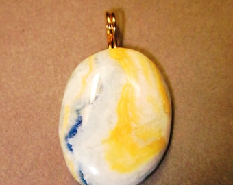 Pendant, Rare, from Turkey, Lapis Lace Onyx, gold bail 53ct