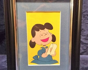 1973 Peanuts Lucy VanPelt Framed Vintage Charlie Brown Print 5x7