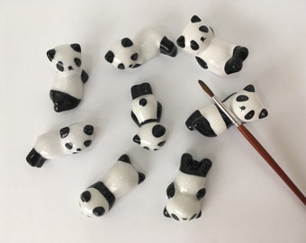 Panda Brush Rest, Calligraphy Pen Holder, Chopsticks Holder, Ceramic Figurine