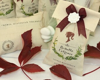 10 Bomboniere personalizzate - Sacchettino 8,5x13 cm per Laurea