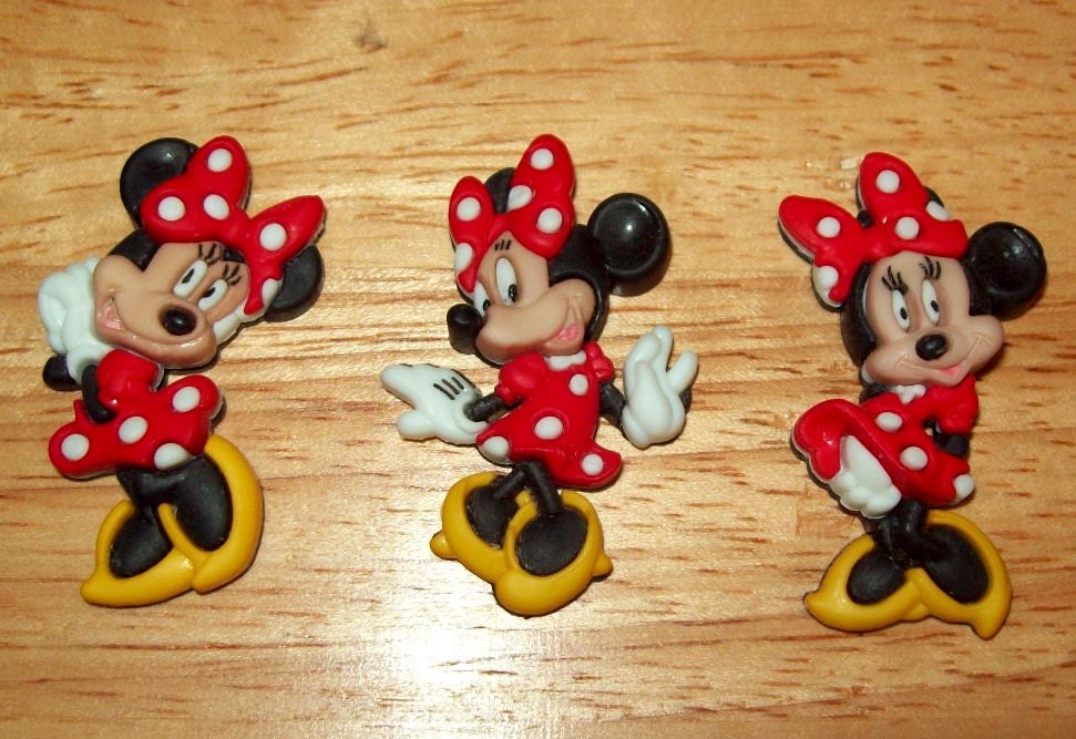 Disney Minnie Mouse Buttons for Sewing Scrapbook or Cards