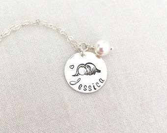 Personalized Angel Wing Necklace, Miscarriage Jewelry, Infant Loss, Name Necklace, Mother of An Angel Gift, Memorial Gift, Loss of Child