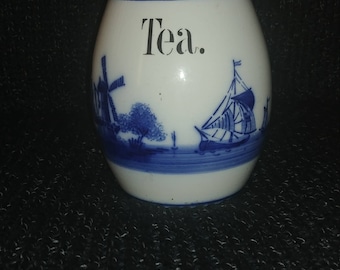 1920s delft blue tea canister