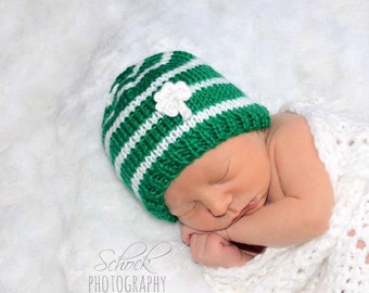 Shamrock Baby Hat • St. Patrick's Day Baby Hat • Shamrock Newborn Hat • Shamrock Newborn Photo Prop • Irish Baby Hat • Baby Shower Gift