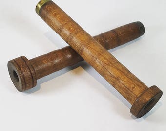 Vintage wood sewing thread bobbin spools -set of two
