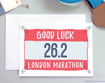 London Marathon Good Luck Card, Good Luck London Marathon card, London Marathon, 26.2, marathon runner card, marathon gift