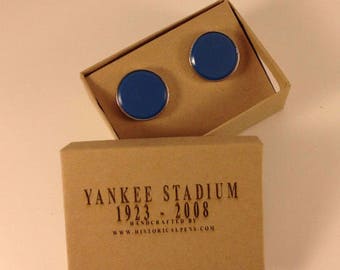 Historical Cufflinks made from a seat removed from the Old Yankee Stadium.