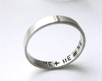 Equals personalized stamped sterling silver ring - made to order