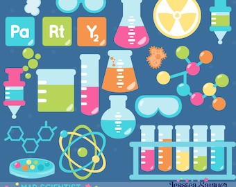 INSTANT DOWNLOAD, Science Clipart for mad scientist party and crafts