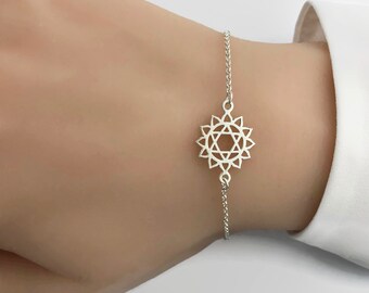 Sterling Silver Chakra bracelet, Yoga bracelet, Meditation bracelet, Healing bracelet