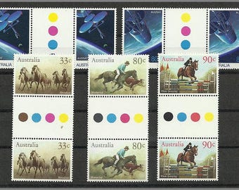 Australian postage stamps, unused from 1986 in blocks of two